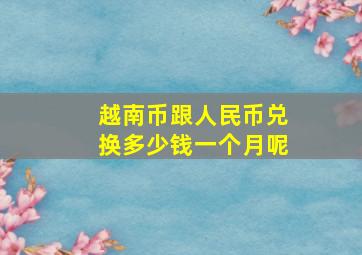 越南币跟人民币兑换多少钱一个月呢