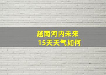 越南河内未来15天天气如何