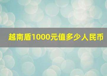 越南盾1000元值多少人民币