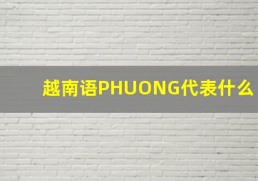 越南语PHUONG代表什么