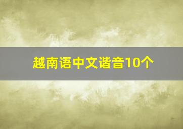 越南语中文谐音10个