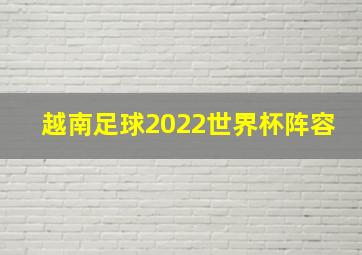 越南足球2022世界杯阵容