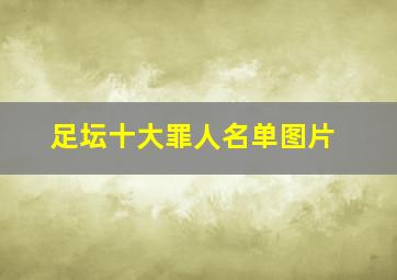 足坛十大罪人名单图片