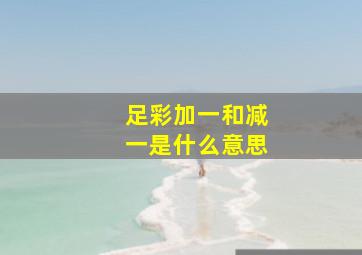 足彩加一和减一是什么意思