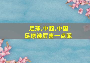 足球,中超,中国足球谁厉害一点呢