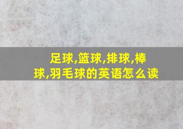 足球,篮球,排球,棒球,羽毛球的英语怎么读