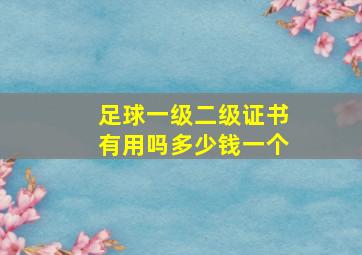 足球一级二级证书有用吗多少钱一个