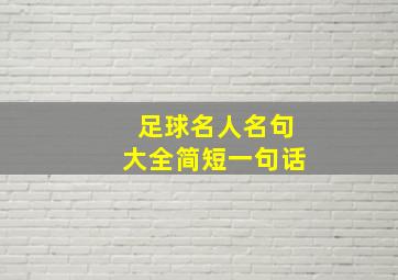 足球名人名句大全简短一句话