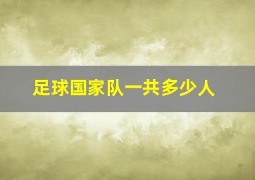 足球国家队一共多少人