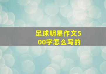 足球明星作文500字怎么写的