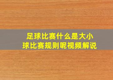 足球比赛什么是大小球比赛规则呢视频解说