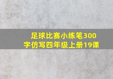 足球比赛小练笔300字仿写四年级上册19课