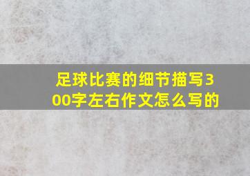 足球比赛的细节描写300字左右作文怎么写的