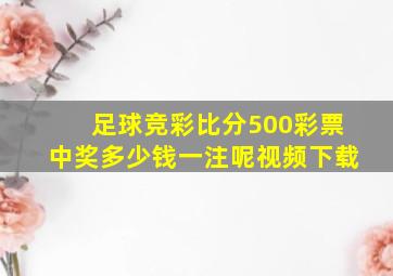 足球竞彩比分500彩票中奖多少钱一注呢视频下载