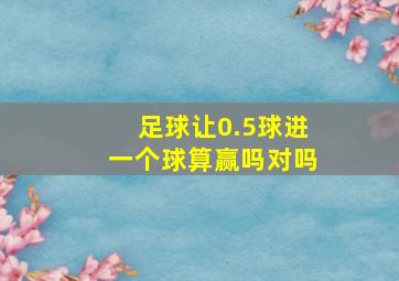 足球让0.5球进一个球算赢吗对吗