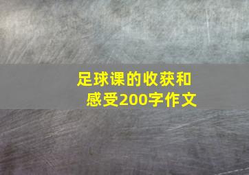 足球课的收获和感受200字作文