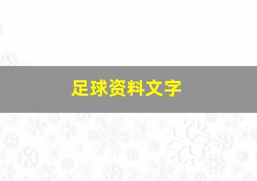 足球资料文字