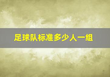 足球队标准多少人一组