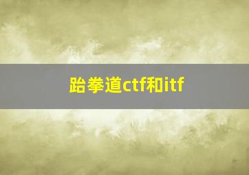 跆拳道ctf和itf