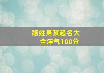 路姓男孩起名大全洋气100分