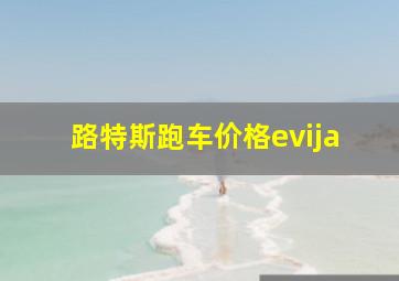 路特斯跑车价格evija