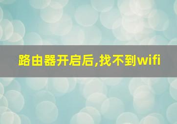 路由器开启后,找不到wifi