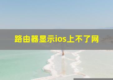 路由器显示ios上不了网