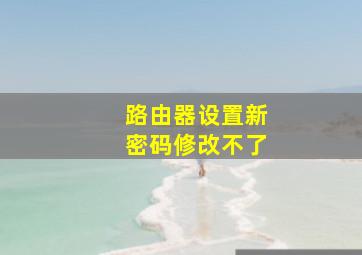 路由器设置新密码修改不了