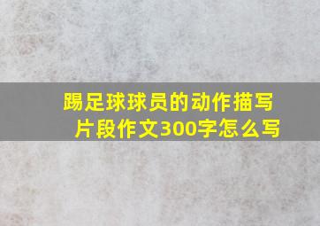 踢足球球员的动作描写片段作文300字怎么写