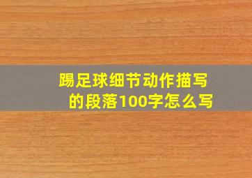 踢足球细节动作描写的段落100字怎么写