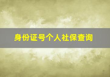 身份证号个人社保查询