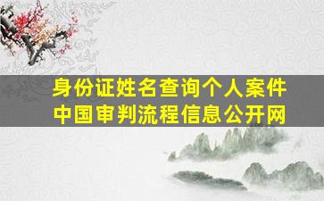 身份证姓名查询个人案件中国审判流程信息公开网