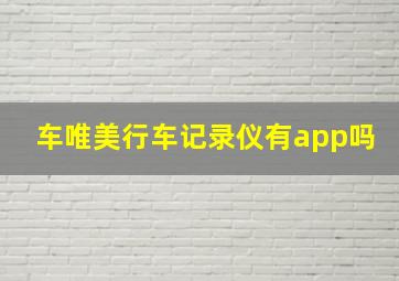 车唯美行车记录仪有app吗