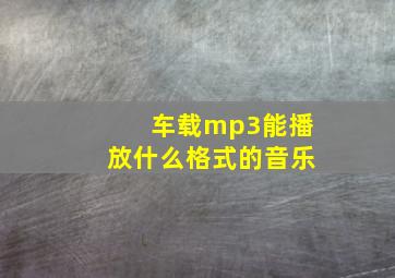 车载mp3能播放什么格式的音乐