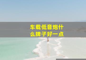 车载低音炮什么牌子好一点