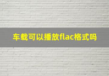 车载可以播放flac格式吗