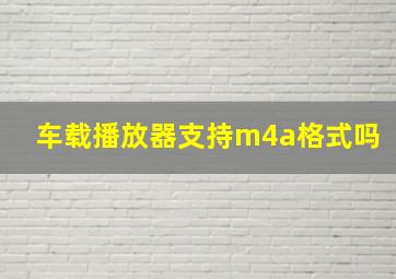 车载播放器支持m4a格式吗