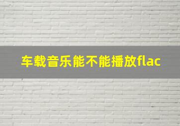 车载音乐能不能播放flac