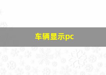 车辆显示pc