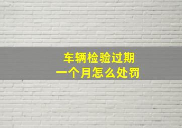 车辆检验过期一个月怎么处罚