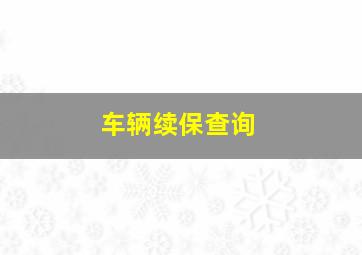 车辆续保查询