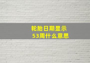 轮胎日期显示53周什么意思