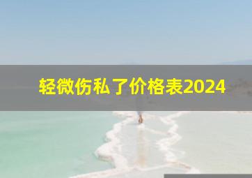 轻微伤私了价格表2024