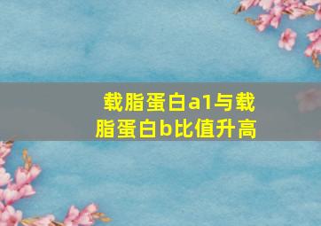 载脂蛋白a1与载脂蛋白b比值升高