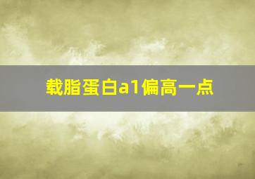 载脂蛋白a1偏高一点