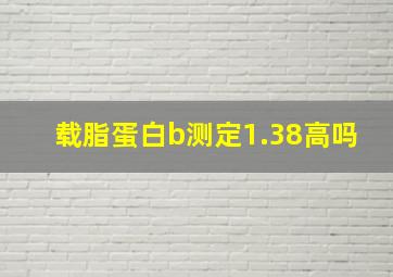 载脂蛋白b测定1.38高吗