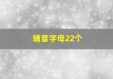 辅音字母22个