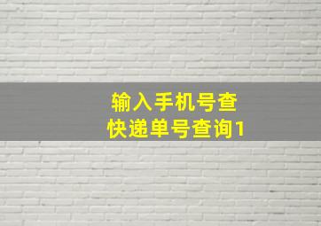 输入手机号查快递单号查询1