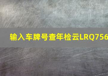 输入车牌号查年检云LRQ756