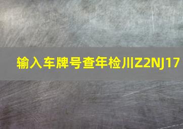 输入车牌号查年检川Z2NJ17